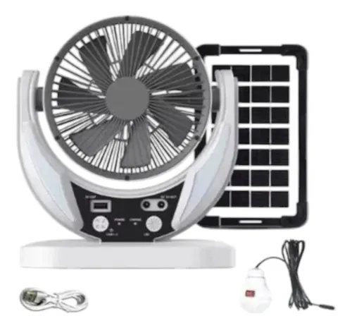 Ventilador Panel Solar Recargable Bajo Consumo Energetico