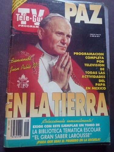 El Papa Juan Pablo Ii En Revista Tele-guia Año-1990