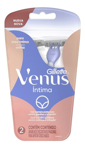 Maquina De Afeitar Desechable Gillette Venus Íntima 2 Und