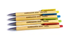 Comprar 10 Boligrafos De Madera Clip Color Personalizados Grabados
