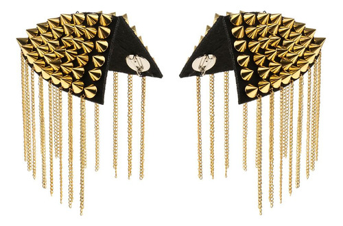 1 Par Charretera Epaulette Con Remaches Y Borlas De Cadena