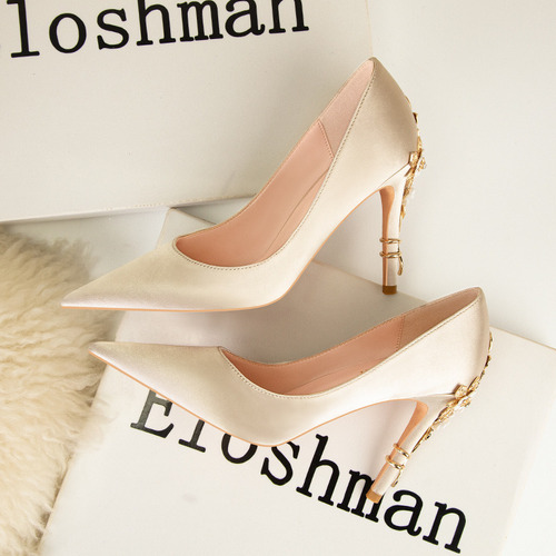 Zapatos De Boda De Tacón Alto Con Flores De Moda Para Mujer