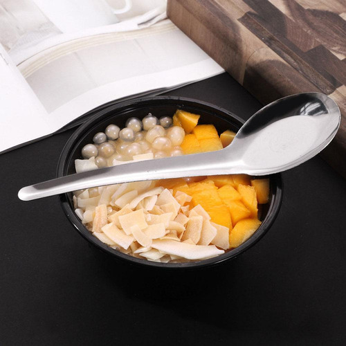 12 Cucharas De Sopa Asiática Ergonómicas De Acero Inoxidable