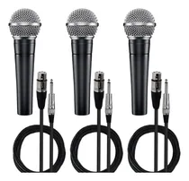 Comprar 3 X Microfonos Profesionales Sn58 Modelo Sm58 + Cable 
