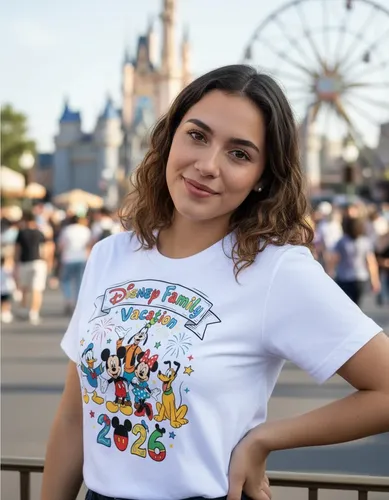 Camiseta Disney Family Vacation 2026 100% Algodão Unissex