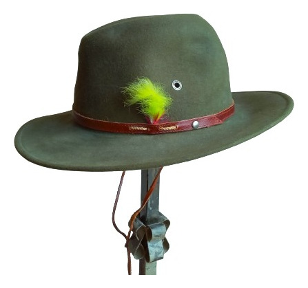 Sombrero Verde Musgo Lagomarsino Fur Felt Talle M