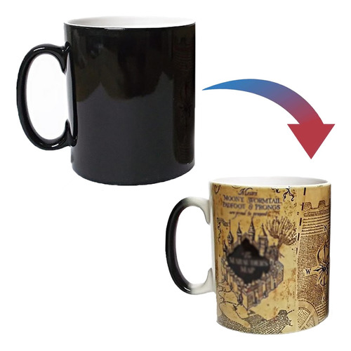 Taza Mágica Harry Potter Mapa Merodeador Personajes Animales