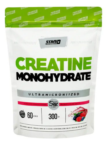 Creatina Monohidratada Star Nutrition 300 Gr - Doypack Sabor Frutos Rojos