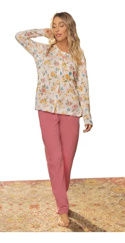 Pijama abotonado invierno mujer new arrivals