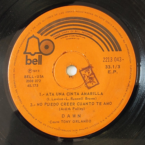 Vinilo Ep De Dawn - Ata Una Cinta Amarilla ( E103-s178 (Usado)
