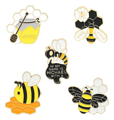 Broche Pequeño Con Forma De Abeja Para Bricolaje, 5 Unidades