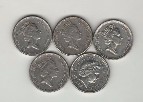 Gran Bretaña Lote De 5 Monedas De 5 Pence Diferentes Años