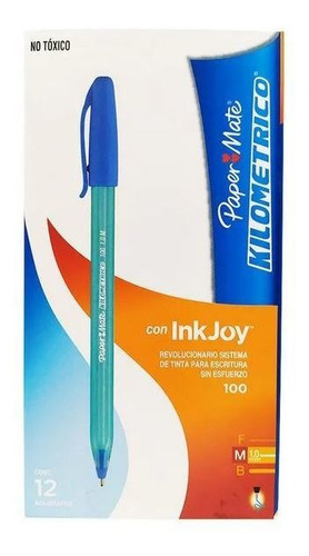 Boligrafo Paper Mate Kilometrico Inkjoy Turquesa 12 Piezas