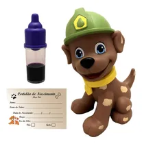 Comprar Boneco Cachorro Cão Cachorrinho Filhote Menino Marrom Profissões Bombeiro - Com Acessórios Mamadeira Mágica E Certidão Canina - Esquadrão Patrulha My Pet - Super Toys Brinquedos