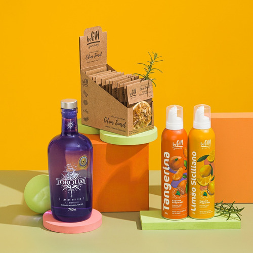 Kit Gin + Box Citrus Especiarias + Espumas Tangerina E Limão