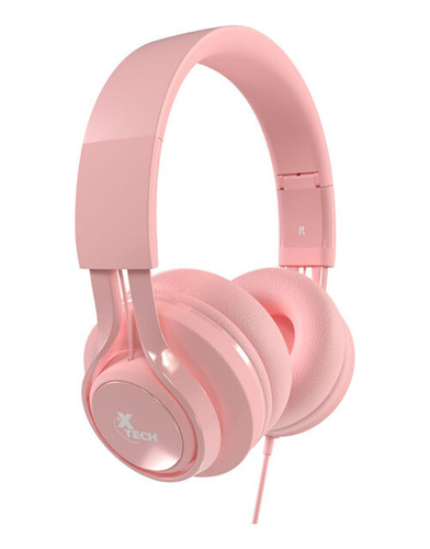 Audifonos Diadema Gamer Rosados Cableados 3.5mm