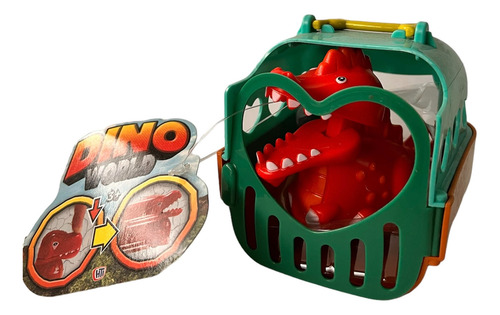 Dino & Go. Figura Dino Pull Con Rueditas En Su Jaula. Kreker