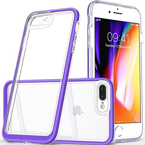 Funda Pra iPhone 7plus/8plus Clear+purple Shockproof