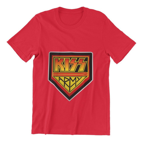 Polera Unisex Kiss Banda Rock Logo Army Estampado Algodon