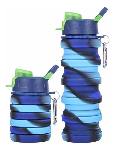 Botella De Agua Portátil Plegable Para Viajes Silicon 500ml