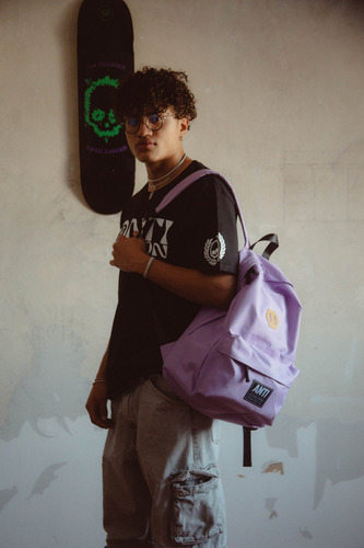 Mochila Morada Urbana Mochilas Antifashion Escolares Reforzada