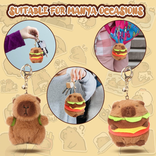 - 2llaveros De Animales Depeluche,colgante De Capybara