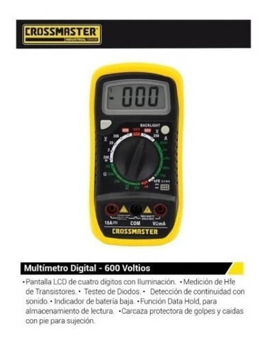 Imagen 3 de 8 de Multimetro Digital Tester Crossmaster 600v Profesional
