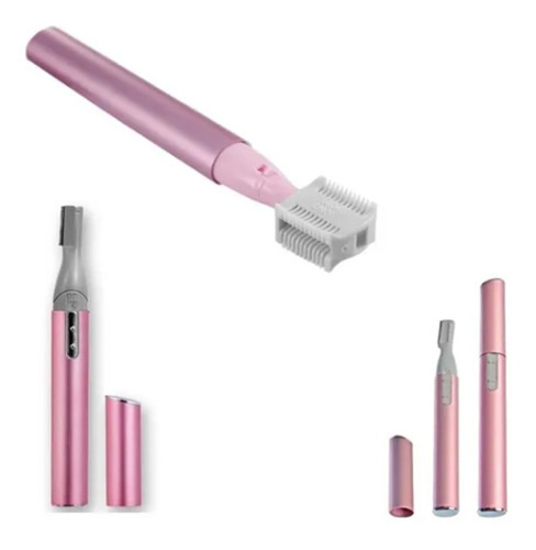 Depilador Eletrico Buço Bigode Aparador Pelos Facial Orelha Cor Rosa