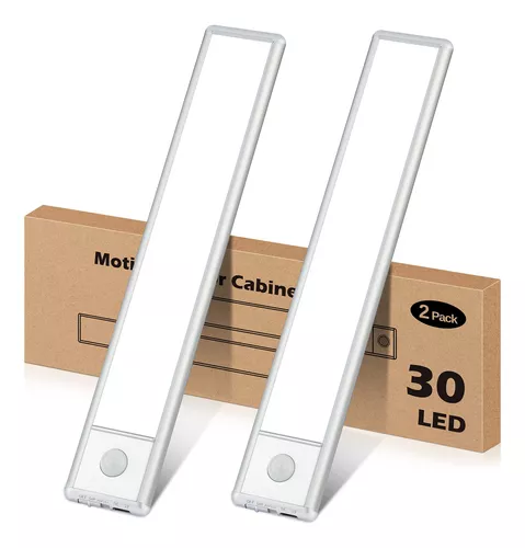 Luces LED para debajo del gabinete, sensor de movimiento para interiores,  recargable por USB, 3 modo…Ver más Luces LED para debajo del gabinete