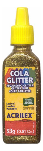 Cola Glitter 23g Ouro 201 Acrilex - 12un