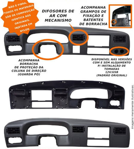 Moldura Painel Instrumentos F250/350/4000 4x4 Difusor Cinza