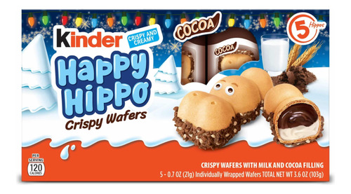 Happy Hippo Kinder Crispy Wafers Paquete Con 5 Chocolates