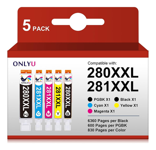 Cartuchos De Tinta 280xxl 281xxl Para Canon Pixma 5un