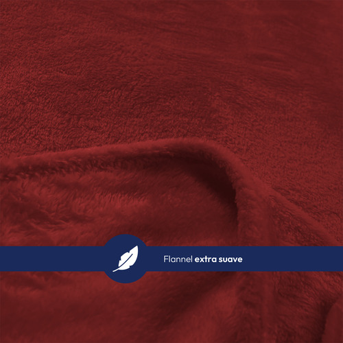 Frazada Flannel 1 Plaza Y Media Extra Suave Importada Rojo Liso