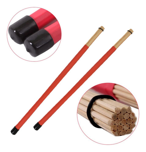 Juego De 7 Cepillos Para Baquetas Jazz Drumsticks Bamboo 19