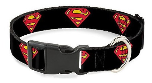 Cat Collar Breakaway Superman Shield Black 8 To 12 Inches 0.