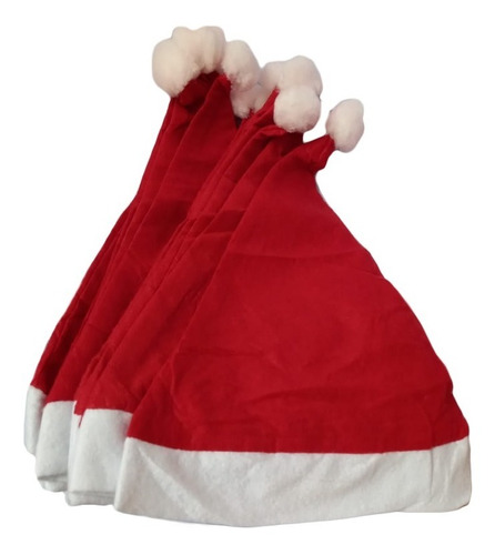 Set X6 Gorros Navidad Rojos Santa Claus 35m Papa Noel Niños 