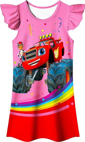 Disfraz Coche Rojo Para Niñas Vestido Casual Dibujos Animado