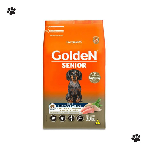 Alimento Golden Senior Mini Bits 3kg Ração Saudável Pet