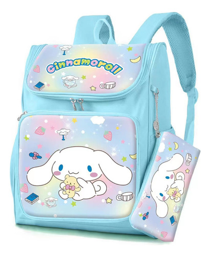 Mochila Escolar Kawaii Gran Capacidad Con Bolsillo Bolígrafo