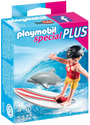 Playmobil 5372 Special Plus Surfista Con Tabla Surf Y Delfin