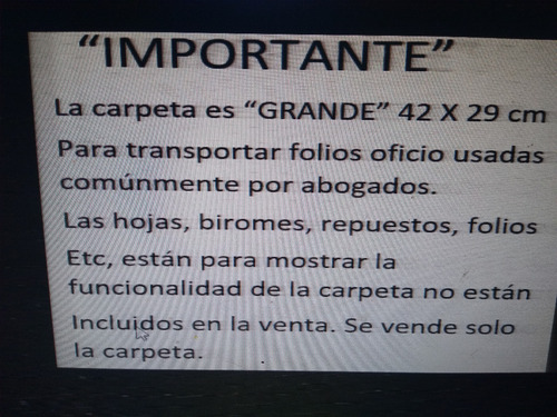 Carpeta Legal Porta Folios Oficio Con Cierre