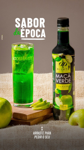 Xarope Dilute Premiun Maçã Verde 500ml Soda Italiana/drink
