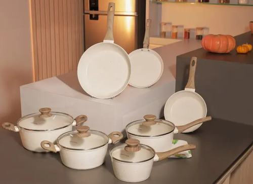 Conjunto De Panelas Com 10 Peças Cook Marmol Mimo Style