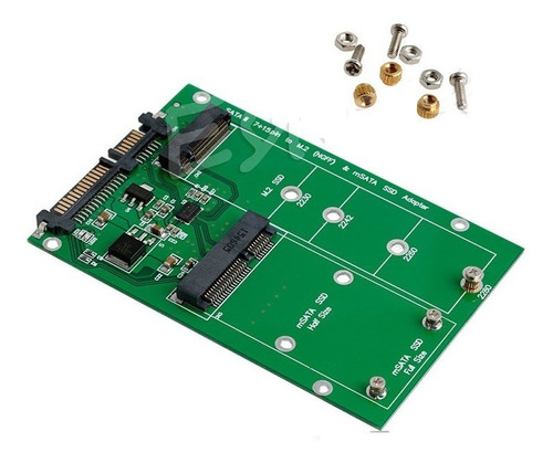 Adaptador Ssd Ngff M.2 B+m Msata A Sata Iii 3. Doble Puerto