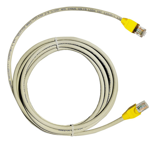 Cable Red Internet Utp Cat 6 De 15mts Gris Armado Satra