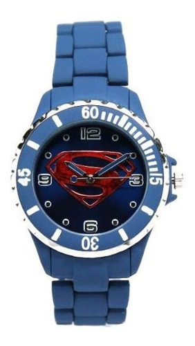 Superman Hombre De Acero Azul Reloj (mos8005).