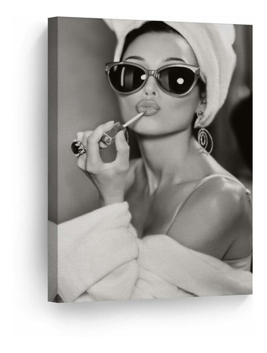 Audrey Hepburn Wall Art Canvas Print Lápiz Labial Maqu...