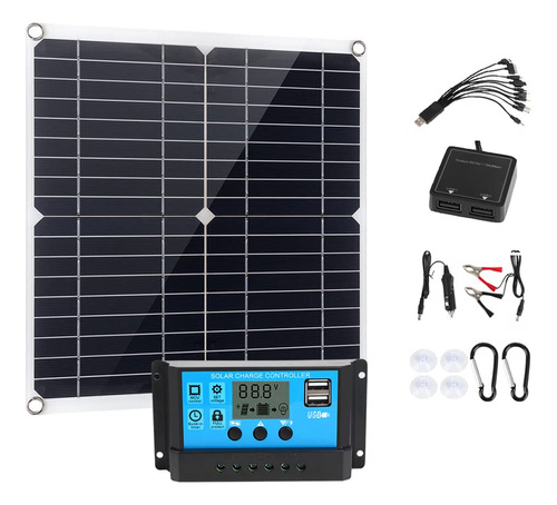 Kit De Panel Solar De 200 Vatios De 12 V, Doble Salida Usb D