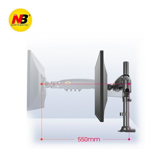 Imagen 7 de 9 de Soporte Ergonómico Monitor De Hasta 9kg (17 27) Con Tubo